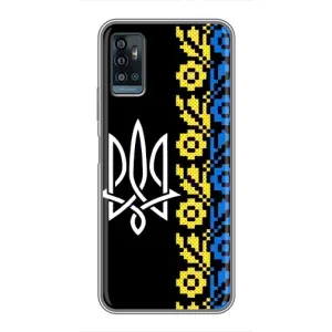 Силиконовый Чехол на ZTE Blade A71 (Герб и вышыванка)