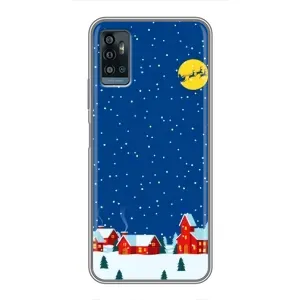 Силиконовый бампер на рождество для ZTE Blade A71 (Город в снегу)