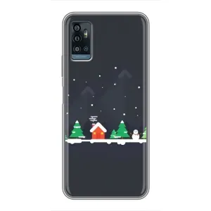 Силиконовый бампер на рождество для ZTE Blade A71 (Город зимний)