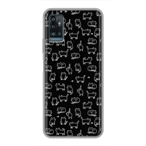 Чохол на тематику: Коти для ZTE Blade A71 (Котики на чорному)