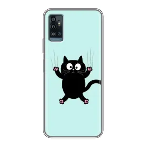 Силіконовий чохол з котиком для ZTE Blade A71 (Падаючий кіт)