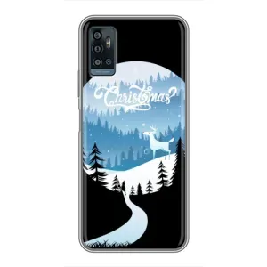 Силиконовый бампер на рождество для ZTE Blade A71 (Рождественский Олень)