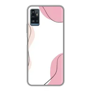 Чохол квітковий дизайн для ZTE Blade A71 (Рожевий фон)