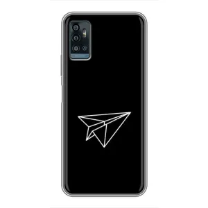 Чохол з картинками на чорному фоні для ZTE Blade A71 (Літак)