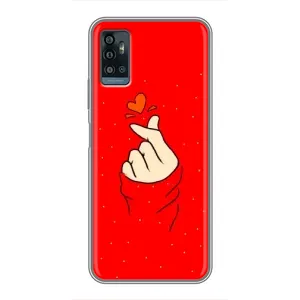 Чохол (Знак сердечка) для ZTE Blade A71 (Сердечко на червоному)