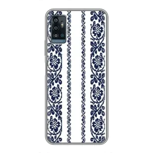 Силиконовый Чехол на ZTE Blade A71 с картинкой Вышиванки (Синяя вышиванка)