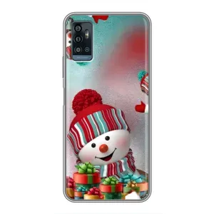 Чехлы на Новый Год ZTE Blade A71 (Снеговик в шапке)