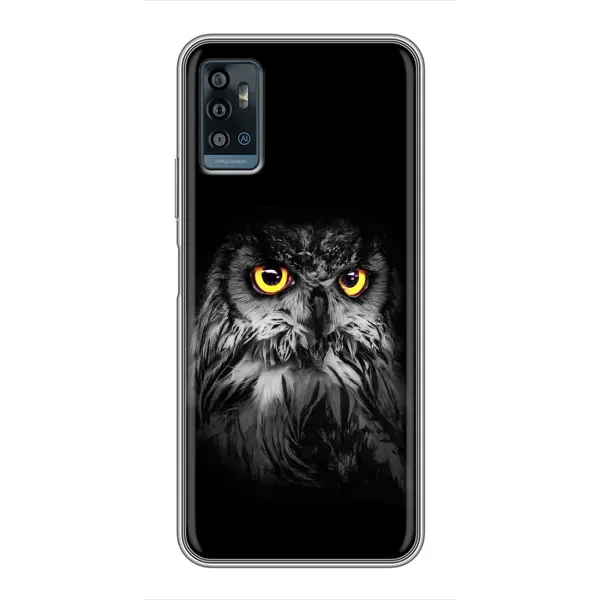 Чехол с рисунком «Сова на чёрном» для ZTE Blade A71 Чехол с рисунком «Сова на чёрном» для ZTE Blade A71