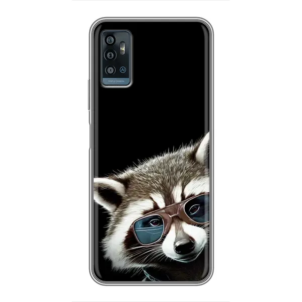 Чехол с рисунком «Стильный Енот» для ZTE Blade A71 Чехол с рисунком «Стильный Енот» для ZTE Blade A71