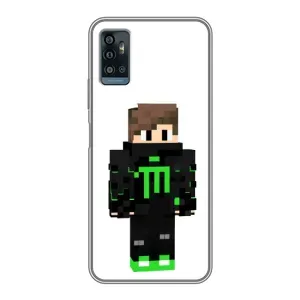 Чохли для ZTE Blade A71 (Персонажі МайнКрафт) (Зелений хлопчик)