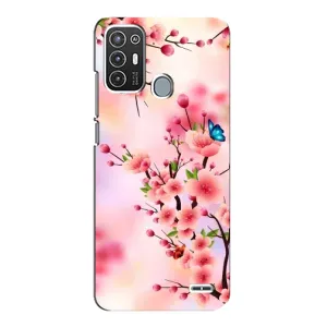 Чехол с принтом САКУРЫ на ZTE Blade A72 (Бабочки на сакуре)