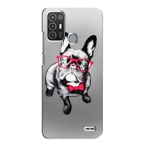 Чехол (ТПУ) Милые собачки для ZTE Blade A72 (Бульдог в очках)