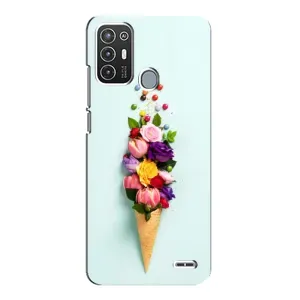 Чехлы с тематикой "ЦВЕТЫ" на ZTE Blade A72 (Цветок-мороженное)