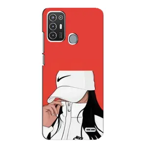 Силіконовый Чохол на ZTE Blade A72 з картинкой Модных девушек (Дівчина Nike)