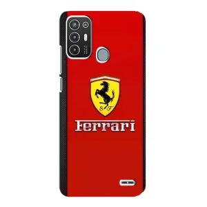 Силиконовый бампер с картинкой машины на ZTE Blade A72 (Ferrari Logo)