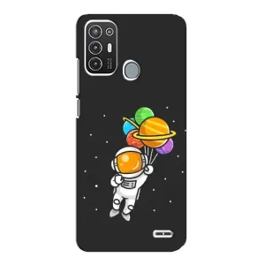 Силіконовый Чохол з принтом "Космонавти" на ZTE Blade A72 (Космонавт з кульками)