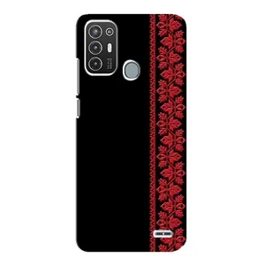 Силиконовый Чехол на ZTE Blade A72 (Красная Вышиванка)
