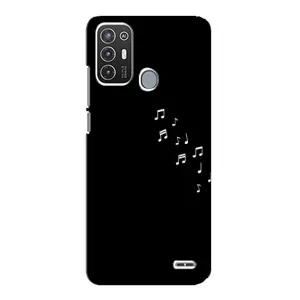 Чохол з картинками на чорному фоні для ZTE Blade A72 (Ноти)