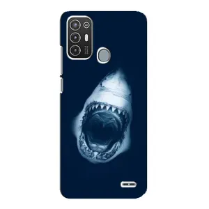 Силиконовый бампер с картинкой животных для ZTE Blade A72 (Пасть Акулы)