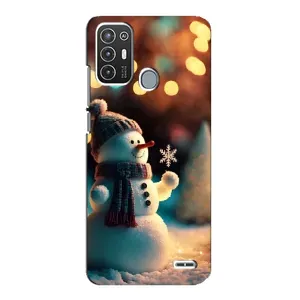 Чехлы на Новый Год ZTE Blade A72 (Снеговик праздничный)