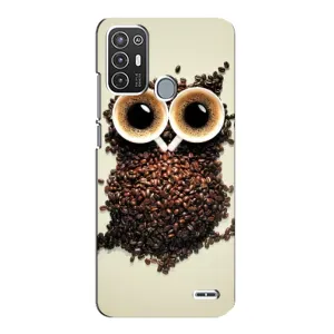 Чохли з принтом СОВИ для ZTE Blade A72 (Сова з зерен кави)