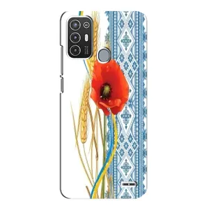 Силиконовый Чехол на ZTE Blade A72 с картинкой Вышиванки (Вышиванка с цветком)