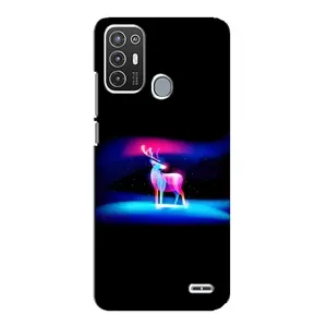 Силиконовый бампер с картинкой животных для ZTE Blade A72 (Яркий олень)