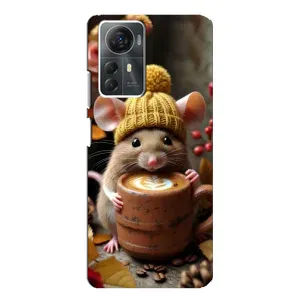 Печатный чехол «Зверята с кофе» для ZTE Blade A72s (Мышка с кофе)