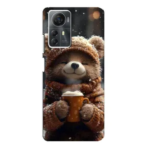 Печатный чехол «Зверята с кофе» для ZTE Blade A72s (Медвежонок с кофе)