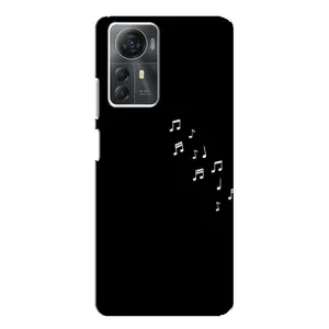 Чехол с картинками на черном фоне для ZTE Blade A72s (Ноты)