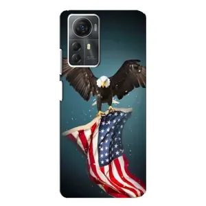 Чехол Флаг USA для ZTE Blade A72s (Орел и флаг)