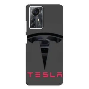 Силиконовый бампер с картинкой машины на ZTE Blade A72s (Logo TESLA)