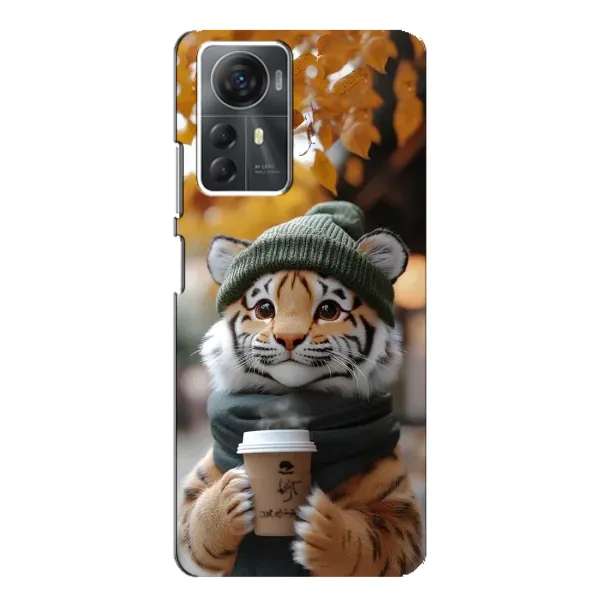 Чехол с рисунком «Тигр с кофе» для ZTE Blade A72s Чехол с рисунком «Тигр с кофе» для ZTE Blade A72s