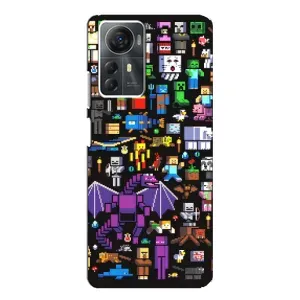Чехол майнкрафт для ZTE Blade A72s (Все персонажи)