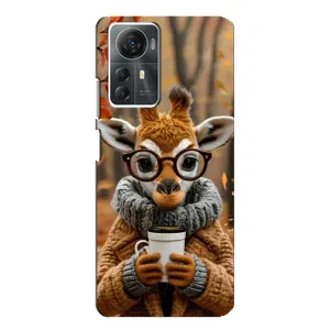 Печатный чехол «Зверята с кофе» для ZTE Blade A72s (Жираф с кофе)