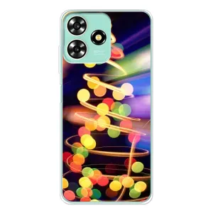 Чехол Новогодняя Елка на ZTE Blade A73 (Гирлянды)