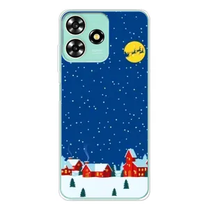 Силиконовый бампер на рождество для ZTE Blade A73 (Город в снегу)