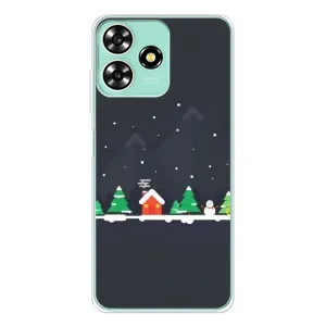 Силиконовый бампер на рождество для ZTE Blade A73 (Город зимний)