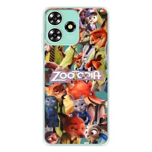 Силиконовый чехол с принтом Зоотрополіс для ZTE Blade A73 (Коллаж героев)