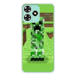 Чехлы для ZTE Blade A73 (Персонажи Майн Крафт) (Крипер 2)
