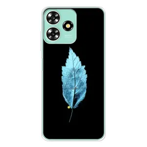 Чохол з картинками на чорному фоні для ZTE Blade A73 (Листя)