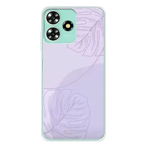 Чехол цветочный дизайн для ZTE Blade A73 (Монстера фиолетовая)