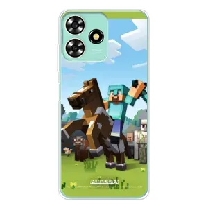 Чехлы для ZTE Blade A73 (Персонажи Майн Крафт) (На коне)