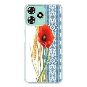 Силіконовый Чохол на ZTE Blade A73 з картинкой Вишиванки (Вишиванка з квіткою)