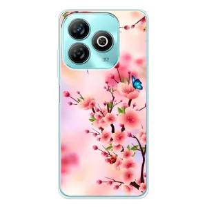 Чехол с принтом САКУРЫ на ZTE Blade A75 (Бабочки на сакуре)