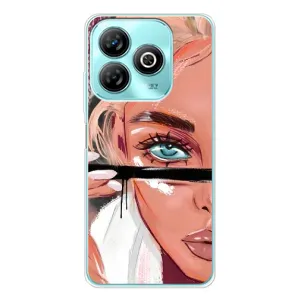 Силиконовый Чехол на ZTE Blade A75 с картинкой Стильных Девушек (Девушка и ресницы)