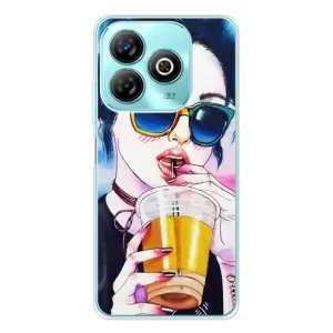 Чехол с картинкой Модные Девчонки ZTE Blade A75 (Девушка с коктейлем)