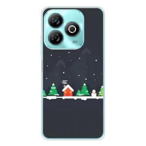 Силиконовый бампер на рождество для ZTE Blade A75 (Город зимний)