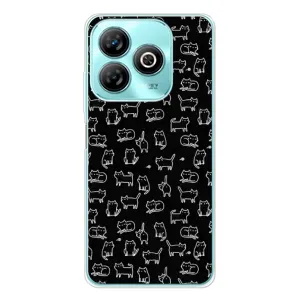 Чехол на тематику: Коты для ZTE Blade A75 (Котики на черном)