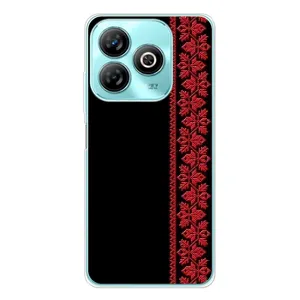 Силиконовый Чехол на ZTE Blade A75 (Красная Вышиванка)